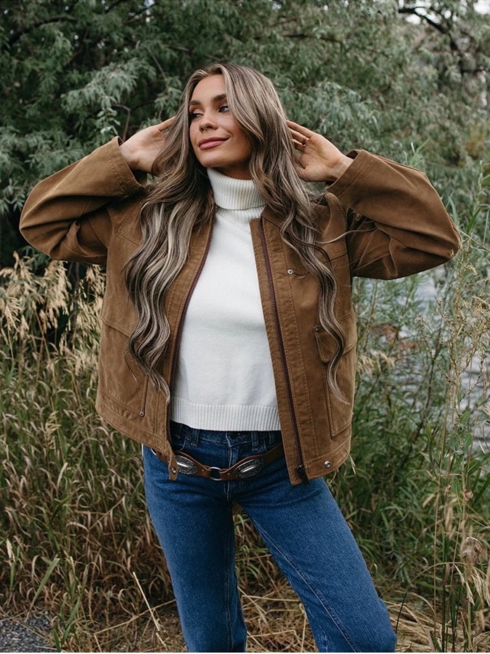 We The Free Blair Faux Suede Jacket Caramel Cafe
